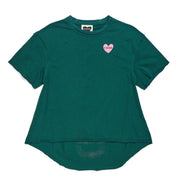Found My Animal Big Full Heart T-Shirt, Hunter Green + Candy Pink