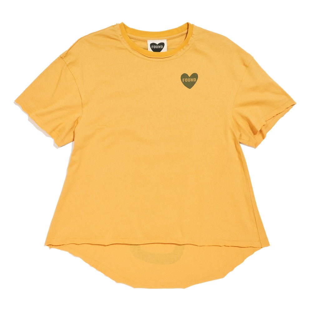 Big Full Heart T-Shirts Premium Found My Animal Big Full Heart T-Shirt, Mustard Yellow + Pine Green