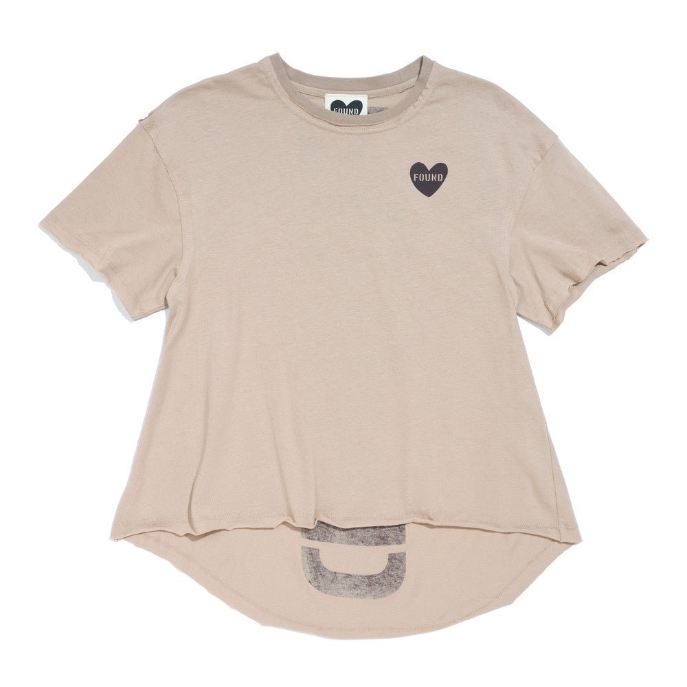 Big Full Heart T-Shirts Premium Found My Animal Big Full Heart T-Shirt, Taupe + Chocolate