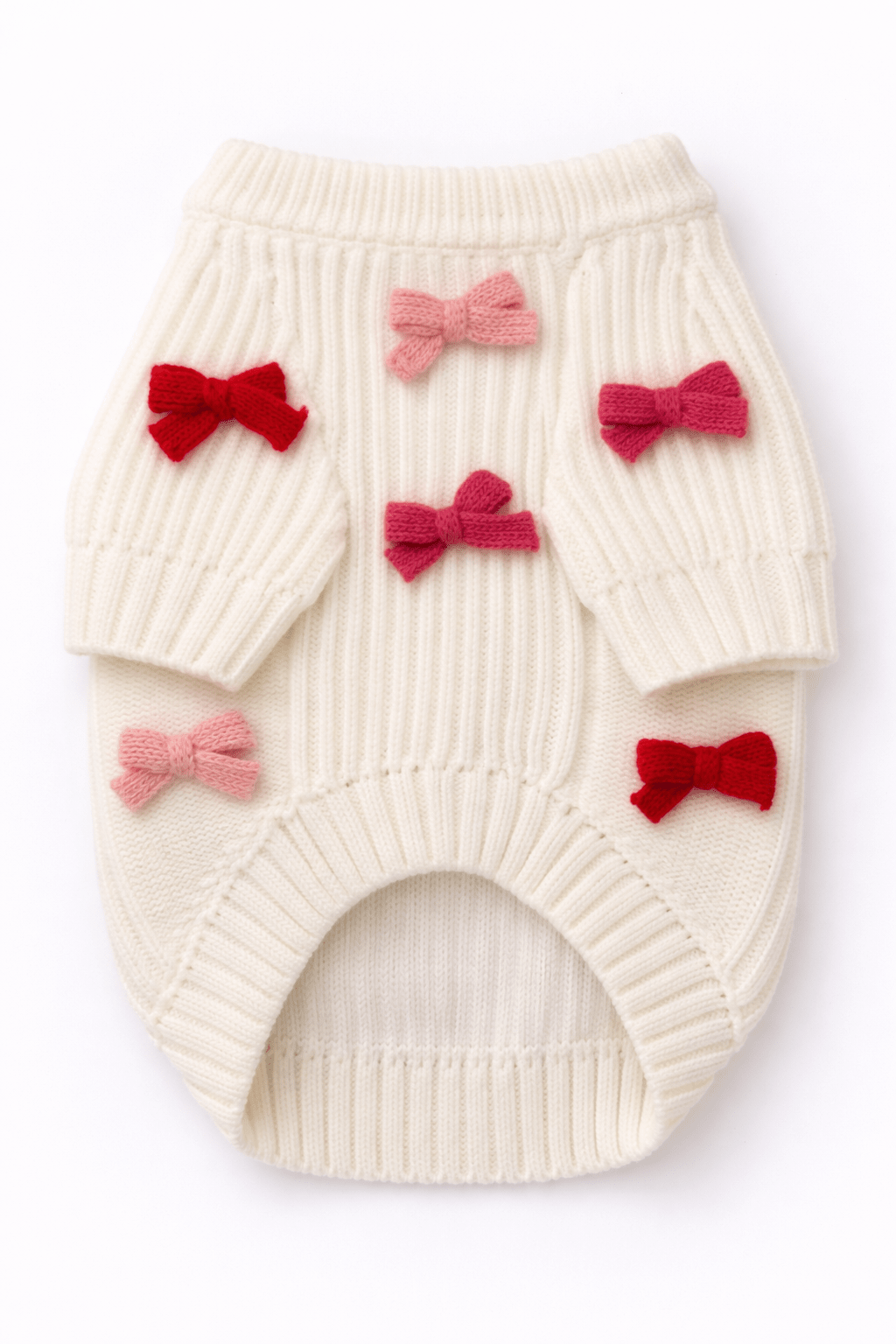 Puffers, Hoodies, Coats Premium Found My Animal Bow Sweater - Red & Pink