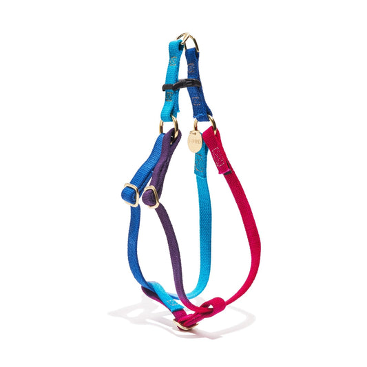 Dog & Cat Harnesses Premium Dark Multi Cotton Rope Dog & Cat Harness – Handmade, Adjustable & Durable | Found My Animal