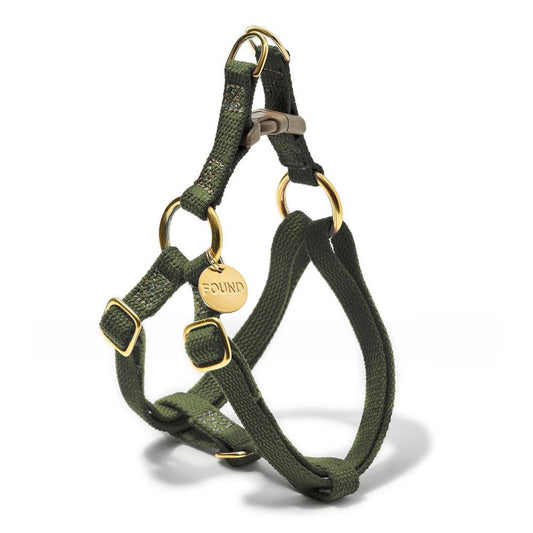 Dog & Cat Harnesses Premium Found My Animal Olive Cotton Cat & Dog Harness – Adjustable, Durable & Stylish
