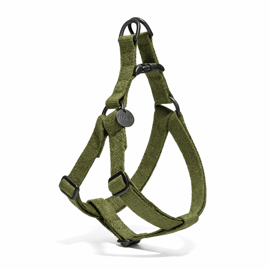 Dog & Cat Harnesses Premium Found My Animal Olive Cotton Dog & Cat Harness with Matte Black Hardware – Adjustable, Durable & Stylish