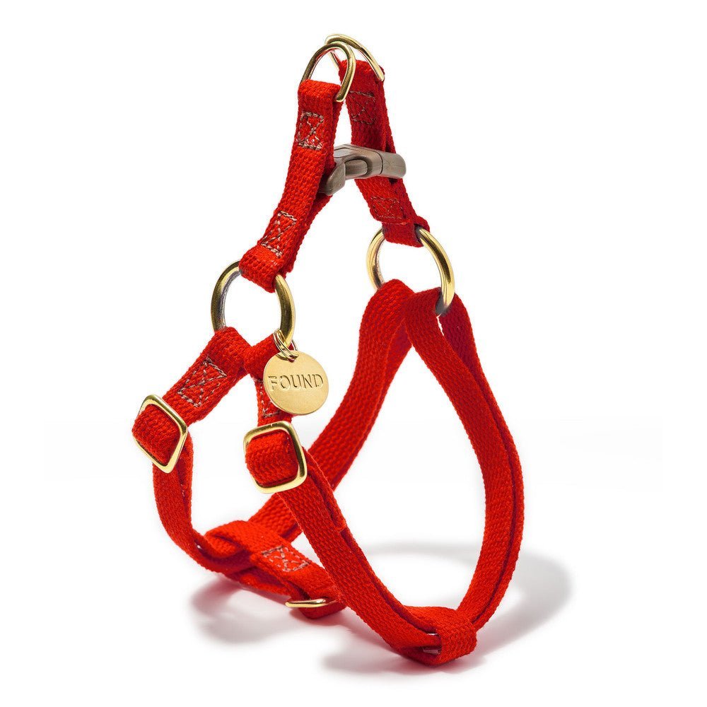 Dog & Cat Harnesses Premium Found My Animal Red Cotton Cat & Dog Harness – Adjustable, Durable & Stylish
