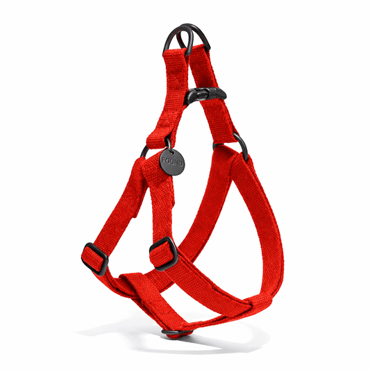 Dog & Cat Harnesses Premium Found My Animal Red Cotton Dog & Cat Harness with Matte Black Hardware – Adjustable, Durable & Stylish