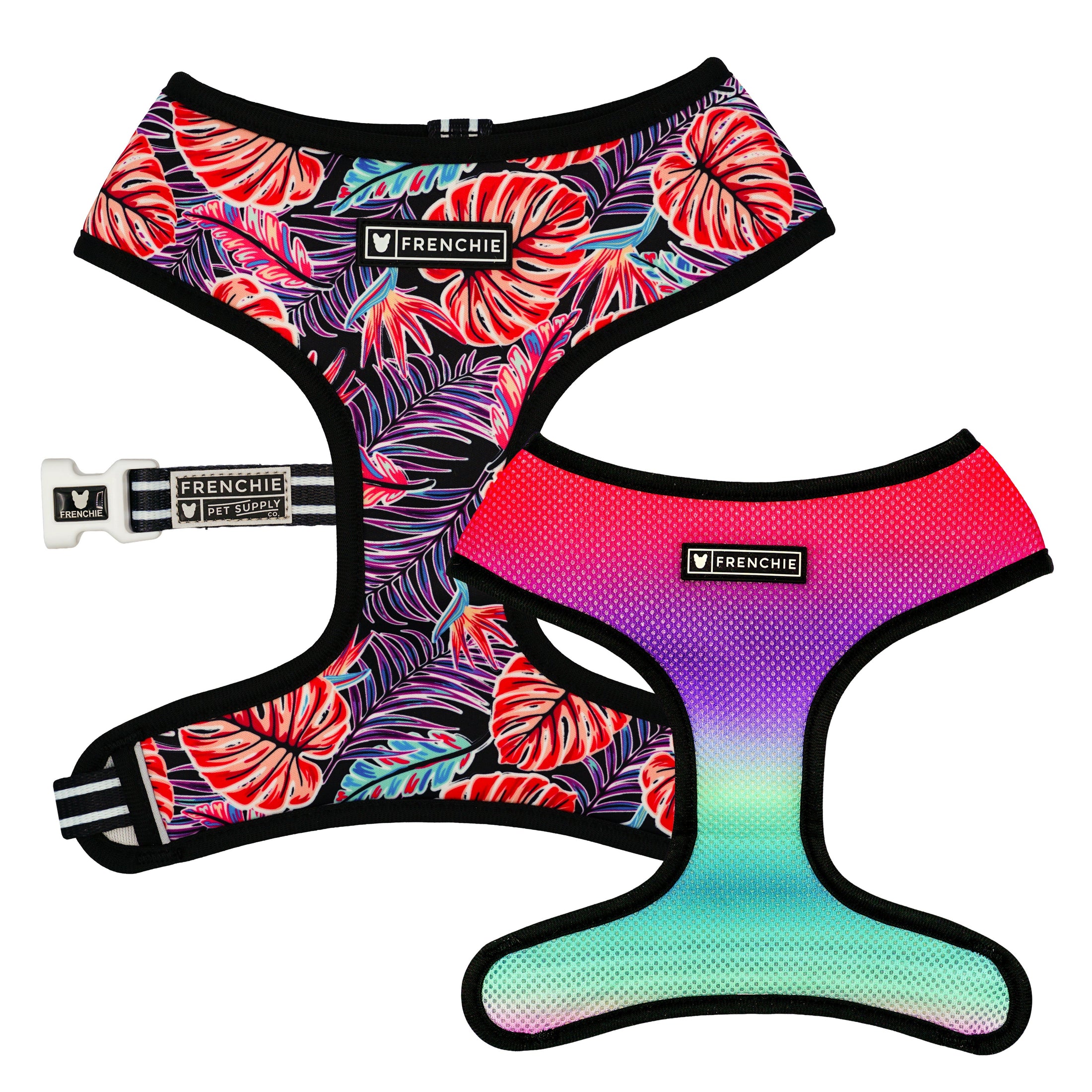 Frenchie Duo Reversible Harness - Tropical Palms