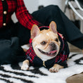 Load image into Gallery viewer, Frenchie Dog Hoodie - Red Tartan
