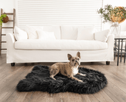 PupRug Faux Fur Orthopedic Dog Bed - Curve Midnight Black