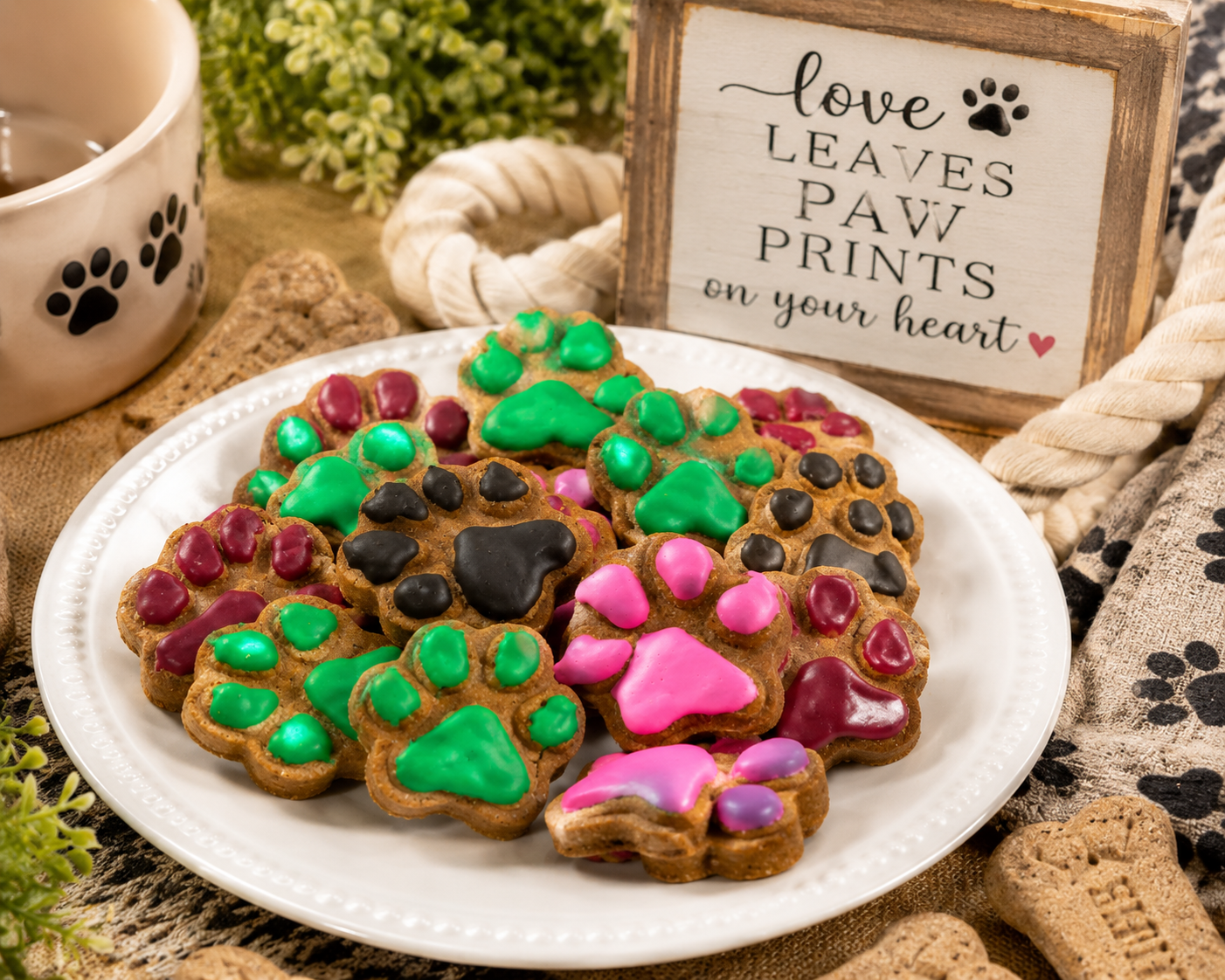 Organic Peanut Butter Frosted Paw Dog Treat