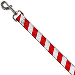 Dog Leash - Candy Cane2 Stripe White/Red