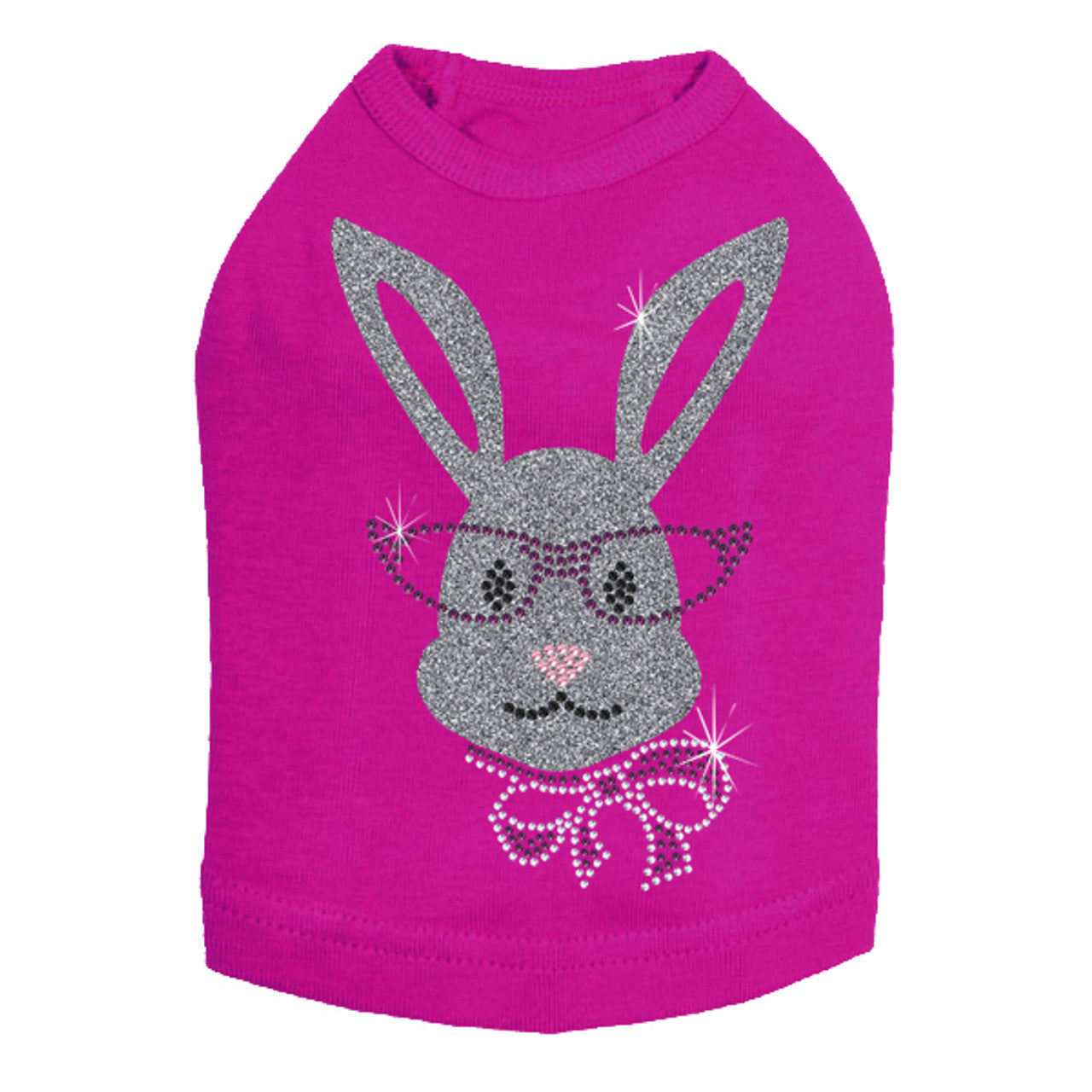 Girl Bunny with Glasses and Bow - Dog Tank alternate view
