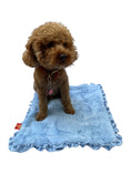Load image into Gallery viewer, NEW Carrier Square Ruffled Blanket 14"x17", Bella Light Blue 
