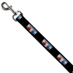Dog Leash - CAMARO Six Badge Black/Silver/Red/White/Blue