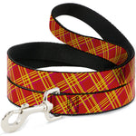 Dog Leash - Plaid X4 Fluorescent Oranges/Pinks/Yellow