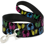 Dog Leash - Headphones Buffalo Plaid Black/Neon