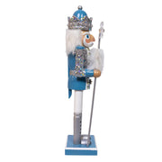 Kurt Adler Wooden 15-Inch Blue and Platinum Nutcracker