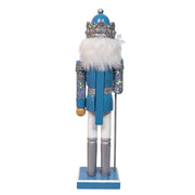 Kurt Adler Wooden 15-Inch Blue and Platinum Nutcracker