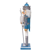 Kurt Adler Wooden 15-Inch Blue and Platinum Nutcracker