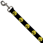 Dog Leash - Mustache Happy Face2 Black/Yellow/Black