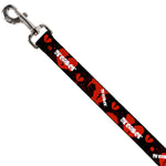 Dog Leash - Heart Breaker Black/White/Red