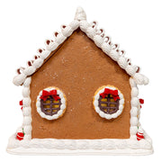 Kurt Adler 9 Inch Battery Operated Gingerbread House With Santa and Ribbon Candy Roof