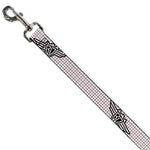 Dog Leash - BD Plaid White/Gray/Red