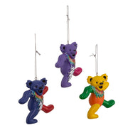 Kurt Adler Grateful Dead Bear Ornament Set, 3-Piece Set