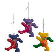 Kurt Adler Grateful Dead Bear Ornament Set, 3-Piece Set