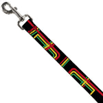 Dog Leash - Maze Lines Black/Rasta