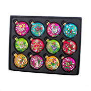 Kurt Adler 65MM Glass 12 Days Of Christmas Glass Ball Ornaments, 12-Piece Boxed Set