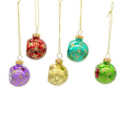 Kurt Adler 45MM Miniature Multicolored Glass Reflector Christmas Ornaments, 9-Piece Boxed Set