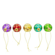 Kurt Adler 45MM Miniature Multicolored Glass Reflector Christmas Ornaments, 9-Piece Boxed Set