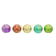 Kurt Adler 45MM Miniature Multicolored Glass Reflector Christmas Ornaments, 9-Piece Boxed Set