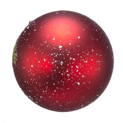 Kurt Adler 80MM Glass Red With Pinecone Design Ball Ornaments, 6 Piece Box Set