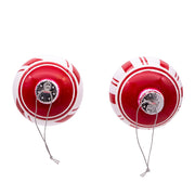 Kurt Adler 80MM Red and White Glass Ball Ornaments, 6 Piece Set