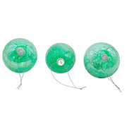 Kurt Adler 80MM Glass Iridescent Green Onion, Ball and Finial 3-Piece Ornament Set
