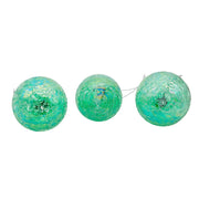 Kurt Adler 80MM Glass Iridescent Green Onion, Ball and Finial 3-Piece Ornament Set