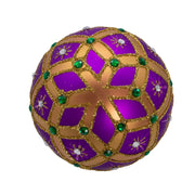 Kurt Adler 80MM Glass Purple Jewel 6-Piece Ball Ornament Set