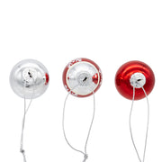 Kurt Adler 35MM Glass Red and Silver With Snowflake Ball 12-Piece Ornament Set