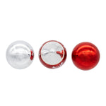 Kurt Adler 35MM Glass Red and Silver With Snowflake Ball 12-Piece Ornament Set