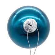 Kurt Adler 80MM Glass Shiny Teal Ball 6-Piece Ornament Set