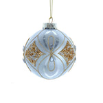 Kurt Adler 80MM Glass Silver and Gold Ball Ornaments, 6-Piece Set