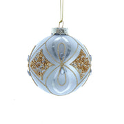 Kurt Adler 80MM Glass Silver and Gold Ball Ornaments, 6-Piece Set