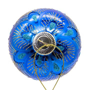 Kurt Adler 80MM Glass Purple and Blue Peacock Ball Ornaments, beautifully packaged in a 6-piece box