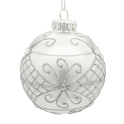 Kurt Adler 80MM Glass Silver Decorative Ball Ornaments, 6-Piece Set
