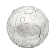 Kurt Adler 80MM Glass Silver Decorative Ball Ornaments, 6-Piece Set