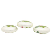 Kurt Adler 100MM Glass Cardinal With Holly Berry Flat Ball Ornaments, 3-Piece Box