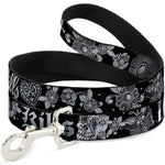 Dog Leash - Love Kills Black/White