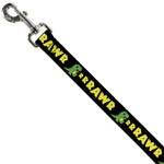 Dog Leash - RRRAWR Dinosaur Black/Green/Yellow
