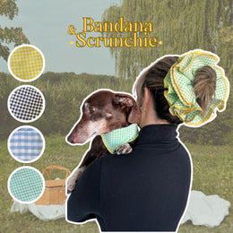 Gingham Bandana and Scrunchie Set 